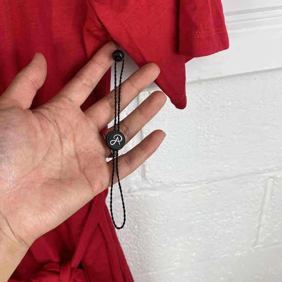 ADRIANNA PAPELL Women’s JERSEY DRESS Morcan Ruby Faux Wrap Dress Red Sz 16 - Picture 3 of 11